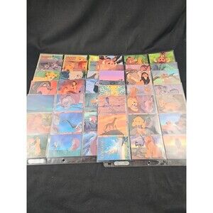 LION KING  Complete 1-90 Card Disney Movie Trading Card Set In Ultra Pro Sleeves